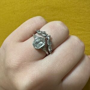 Size 7 silver ring set